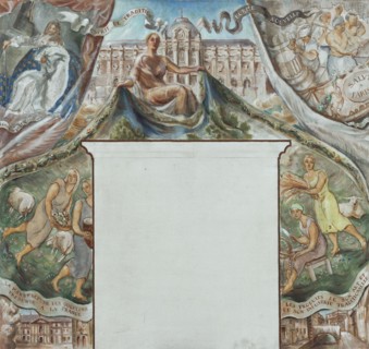 Esquisse pour l'escalier d'honneur de la mairie du 13ème arrondissement de Paris..., 1933. Creator: René Baucher.