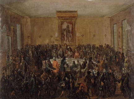 Meal offered to Louis XIV by the Parisian municipality, at Hôtel de Ville, on January 30, 1687. Creator: Unknown.