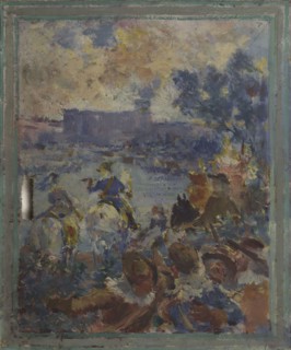 Esquisse pour la mairie du 12ème arrondissement : La revue militaire, c.1910. Creator: Claude Charles Bourgonnier.