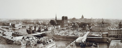 Panorama taken from Saint-Jacques tower showing Ile de la Cité under construction..., c1862-1872. Creator: Unknown.