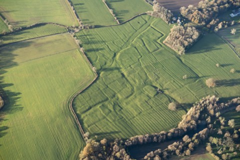 Deserted medieval settlement of Sulby and associated ridge and furrow, Northamptonshire, 2020. Creator: Damian Grady.