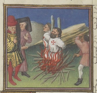 Execution of the Templars. From «Des Cas des nobles hommes et femmes» by Boccaccio, ca 1435-1440. Creator: Anonymous.