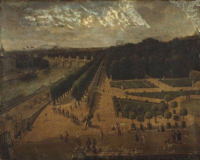 Tuileries Garden, seen from Pavillon de Flore, around 1830, current 1st arrondissement, c1825-1835. Creator: Unknown.