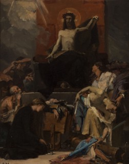 Esquisse pour l'église Saint-Nicolas-des-Champs : Le Christ Rédempteur, Le Christ..., c.1877. Creator: Albert Maignan.