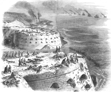 'Sebastopol; Scene the morning after the Naval attack on Sebastopol - The upper batteries...', 1854. Creator: Unknown.