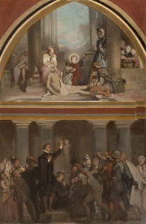 Sketch for the church of Saint-Séverin: the childhood of St Francis de Sales..., c.1852. Creator: Victor-Louis Mottez.