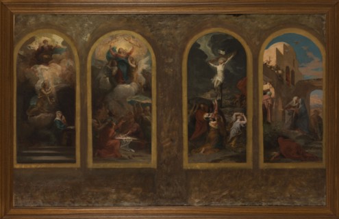 Esquisse pour l'église Notre-Dame-de-la-Croix : L'Annonciation - L'Assomption..., c.1875. Creator: Jules-Louis Machard.