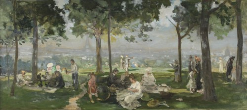 Sketch for the town hall of Vanves (Hauts-de-Seine): View of Paris from Vanves, 1902. Creator: Paul Leon Felix Schmitt.