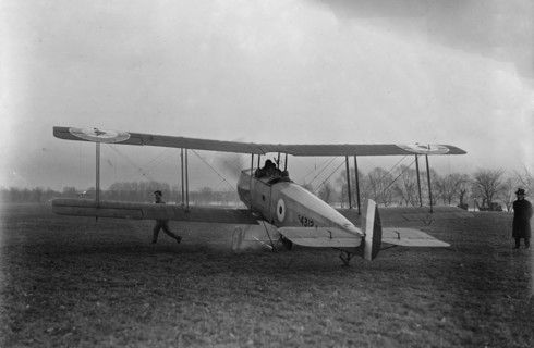 Allied Aircraft - Demonstration At Polo Grounds; Col. Charles E. Lee, British Aviator..., 1917. Creator: Harris & Ewing.
