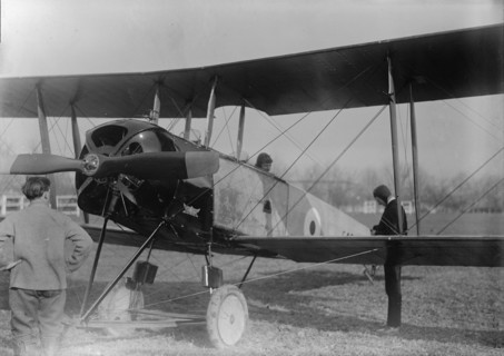 Allied Aircraft - Demonstration At Polo Grounds; Col. Charles E. Lee, British Aviator..., 1917. Creator: Harris & Ewing.