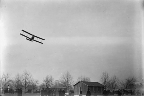 Allied Aircraft - Demonstration At Polo Grounds; Col. Charles E. Lee, British Aviator..., 1917. Creator: Harris & Ewing.