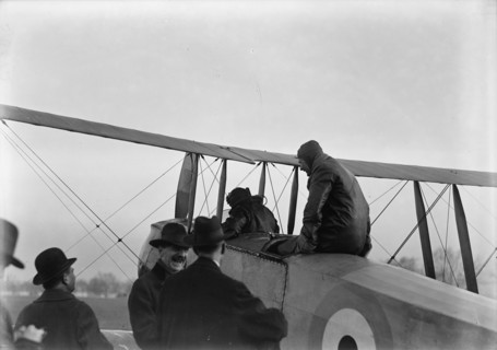 Allied Aircraft - Demonstration At Polo Grounds; Col. Charles E. Lee, British Aviator..., 1917. Creator: Harris & Ewing.