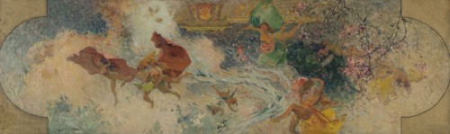 Esquisse pour la mairie d'Aubervilliers : Allégorie (plafond de la salle des fêtes), 1906. Creator: Henri Gaston Darien.