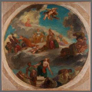 Esquisse pour le Salon de la Paix de l'Hôtel de Ville de Paris : La paix vient..., c.1852-1854. Creator: Pierre Andrieu.