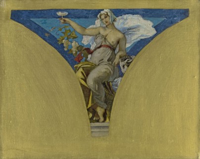 Sketch for the Salle des Fêtes de in the Hôtel de Ville, Paris : La Champagne, c.1891.  Creator: François Emile Ehrmann.
