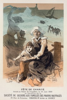 Affiche pour une fête de charité au bénéfice de la "Société de Secours aux Familles des..., c1897. Creator: Jules Cheret.