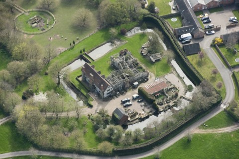 Sinai Park moated site, originally the summer retreat of the abbots of Burton Abbey, Staffs, 2021. Creator: Damian Grady.
