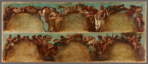 Esquisse pour le salon du Roi du Palais Bourbon - La Justice. L'Industrie, begins 1849 ends 1854. Creator: Pierre Andrieu.