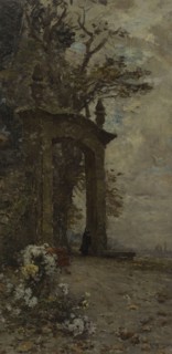 Esquisse pour l'escalier des fêtes de l'Hôtel de Ville de Paris : Un coin du vieux Passy, c.1892. Creator: Armand Charnay.