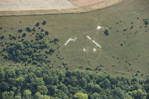 Outline chalk map of Australia being recut as part of 1st WW Centenary commemorations, Wilts, 2018. Creator: Damian Grady.