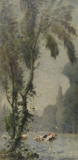Sketch for the escalier des fêtes at the Hôtel de Ville, Paris : The Jardin d'Acclimatation, c.1891. Creator: Paul Vayson.