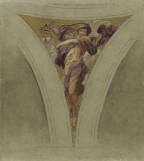 Sketch for the dome above the escalier des fêtes in the Hôtel de Ville...between 1888 and 1899.  Creator: Francois Schommer.