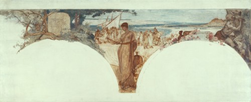 Esquisse pour le salon des Lettres de l'Hôtel de Ville de Paris : Histoire de l'écriture..., c.1889. Creator: Fernand Cormon.
