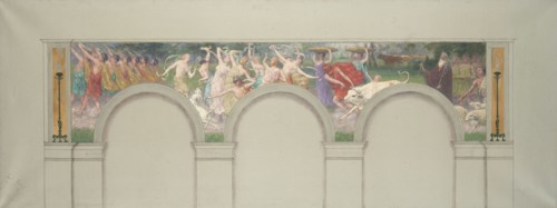 Esquisse pour les salons d'entrée de l'Hôtel de Ville de Paris : Scène antique : taureau..., 1892. Creator: Jules-Jean Ferry.