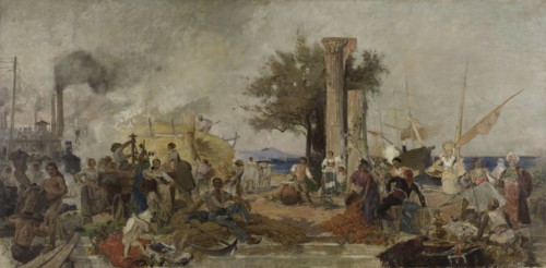 Esquisse pour la Bourse du Commerce de Paris : L'activité commerciale en Europe, c.1889. Creator: Marie-Félix-Hippolyte Lucas.
