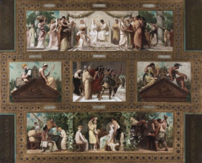 Esquisse pour la salle des mariages de la mairie du 13ème arrondissement : Vertus civiques., 1878. Creator: Gustave Boulanger.