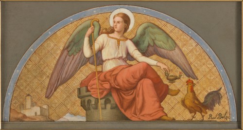 Esquisse pour l'église Saint-Joseph : L'Ange de douceur et de chasteté - Apothéose..., 1870. Creator: Jean-Paul-Etienne Balze.