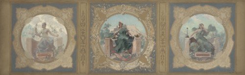 Esquisse pour la galerie Lobau de l'Hôtel de Ville de Paris : La Paix. La Littérature..., 1890. Creator: Henry Jean Louis Boureau.
