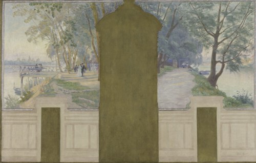 Esquisse pour la salle des mariages de la mairie d'Asnières : Paysages. La Seine..., c.1900. Creator: Henri Marius-Camille Bouvet.