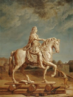 Transport sur la place Louis-le-Grand (actuelle place Vendôme) de la statue de Louis..., before 1697 Creator: Rene-Antoine Houasse.