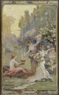 Esquisse pour la mairie du 10ème arrondissement de Paris : L'odorat - Parfums du soir, c.1905 - 1908 Creator: Henri-Eugène Delacroix.