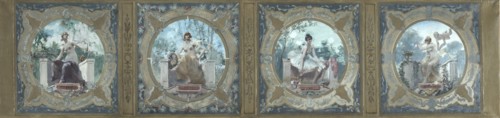 Esquisse pour la galerie Lobau de l'Hôtel de Ville de Paris : La Poésie. La Joie. La Danse..., 1890. Creator: Henry Jean Louis Boureau.