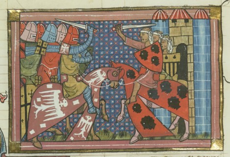 The Fall of Edessa, 1144 (From "Li rommans de Godefroy de Buillon et de Salehadin"), 1337. Creator: Maître de Fauvel (active 1314-1340).