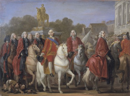 Inauguration de la statue de Louis XV sur la place du même nom, par le corps de..., le 20 juin 1763. Creator: Joseph-Marie Vien the Elder.