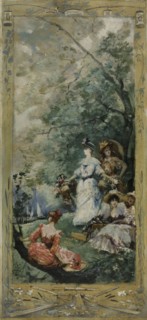 Esquisse pour la galerie Lobau de l'Hôtel de Ville de Paris : Fête champêtre aux environs...,c.1891. Creator: Georges Jules Victor Clairin.