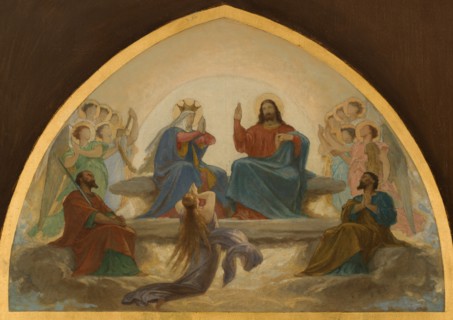 Esquisse pour l'église Saint-Gervais : La Vierge intercédant près de Jésus pour les..., c.1869-1871. Creator: Armand Felix Marie Jobbe-Duval.