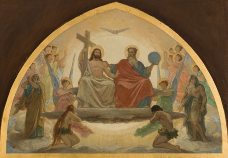 Esquisse pour l'église Saint-Gervais : La Vierge intercédant près de Jésus pour les..., c.1869-1871. Creator: Armand Felix Marie Jobbe-Duval.