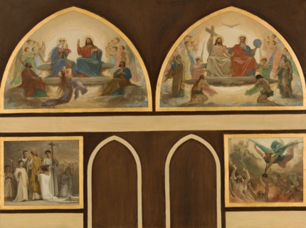 Esquisse pour l'église Saint-Gervais : La Vierge intercédant près de Jésus pour les..., c.1869-1871. Creator: Armand Felix Marie Jobbe-Duval.