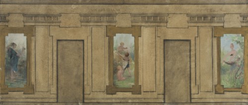 Esquisse pour la mairie de Courbevoie : Les âges de la vie. La Jeunesse. L'Enfance. La..., 1884. Creators: Ernest Jean Delahaye, Louis Picard.