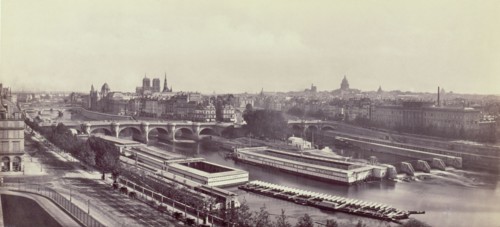 Panorama pris du Louvre montrant les quais de la Seine, le Pont-Neuf et l'hôtel de la...c1845-1858. Creators: Frederic Martens, Goupil and Co.