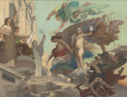 Sketch for the town hall of the 12th arrondissement, Paris : Liberty..., c.1879. Creators: Leon Pierre Urbain Bourgeois, Alfred Puaux-Bruneau.