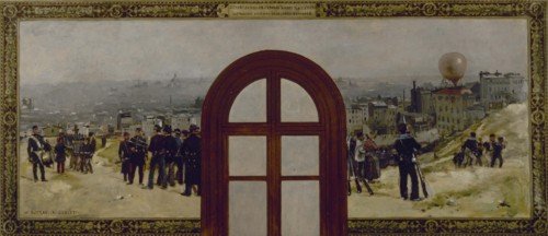 Esquisse pour le cabinet du préfet de l'Hôtel de Ville de Paris : Le départ du ballon..., 1889. Creators: René Joseph Gilbert, Henri-Louis Dupray.