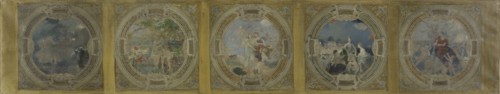 Esquisse pour la galerie Lobau de l'Hôtel de Ville de Paris : L'Industrie. Le Réveil..., 1890. Creators: Georges-Picard Picard, Auguste Charles Risler.