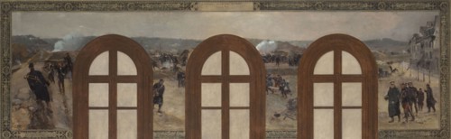 Esquisse pour le cabinet du Préfet à l'Hôtel de Ville de Paris : Batteries du 6ème secteur..., 1889. Creators: René Joseph Gilbert, Henri-Louis Dupray.