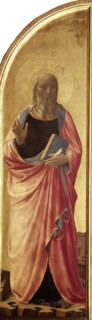 Saint John the Evangelist (right shutter panel of the Tabernacle of the Linaioli) , ca. 1433. Creator: Angelico, Fra Giovanni, da Fiesole (ca. 1400-1455).