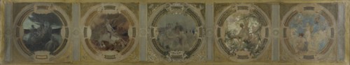 Esquisse pour la galerie Lobau à l'Hôtel de Ville de Paris : La naissance de Paris..., 1890. Creators: Georges-Picard Picard, Auguste Charles Risler, Eudes.